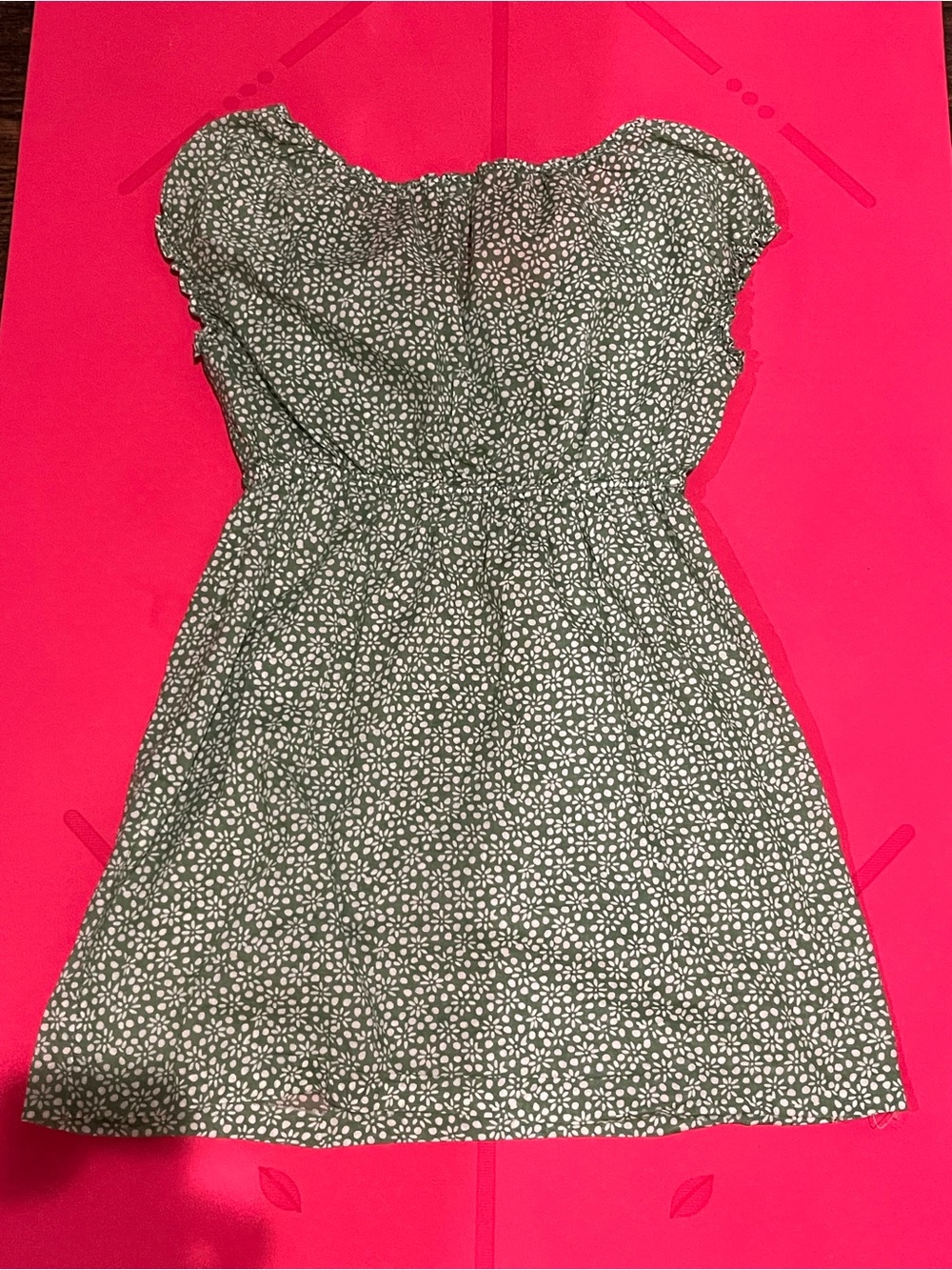 Vintage American Eagle Green Floral Babydoll Peasant Top - Picture 3 of 3